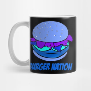 Burger Nation Tee - Purple/Blue Mug